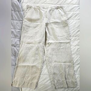 J.Jill Beige 100% Linen Casual Pants Size M Missy